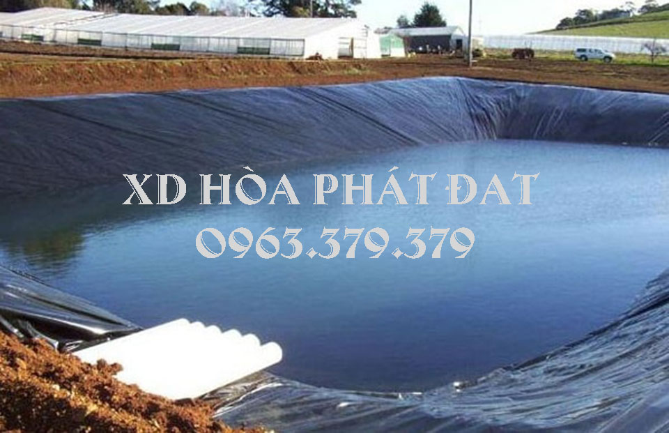 Hình ảnh : hồ chứa nước sau khi hoàn thiện của bạt HDPE màu đen